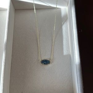 Pre-owned Kendra Scott drusy necklace in blue
